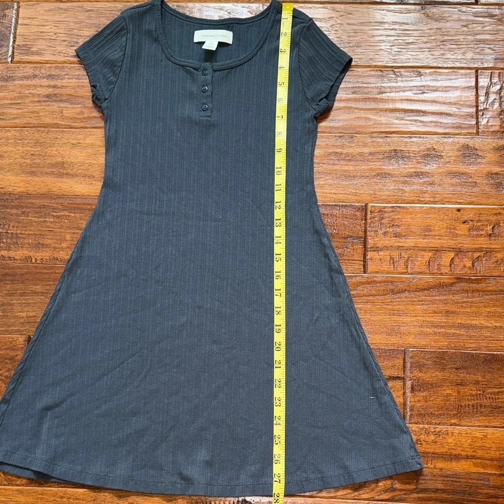 Treasure & Bond Kids' Rib Organic Cotton Henley Dress (Big Kid), size Small 7/8